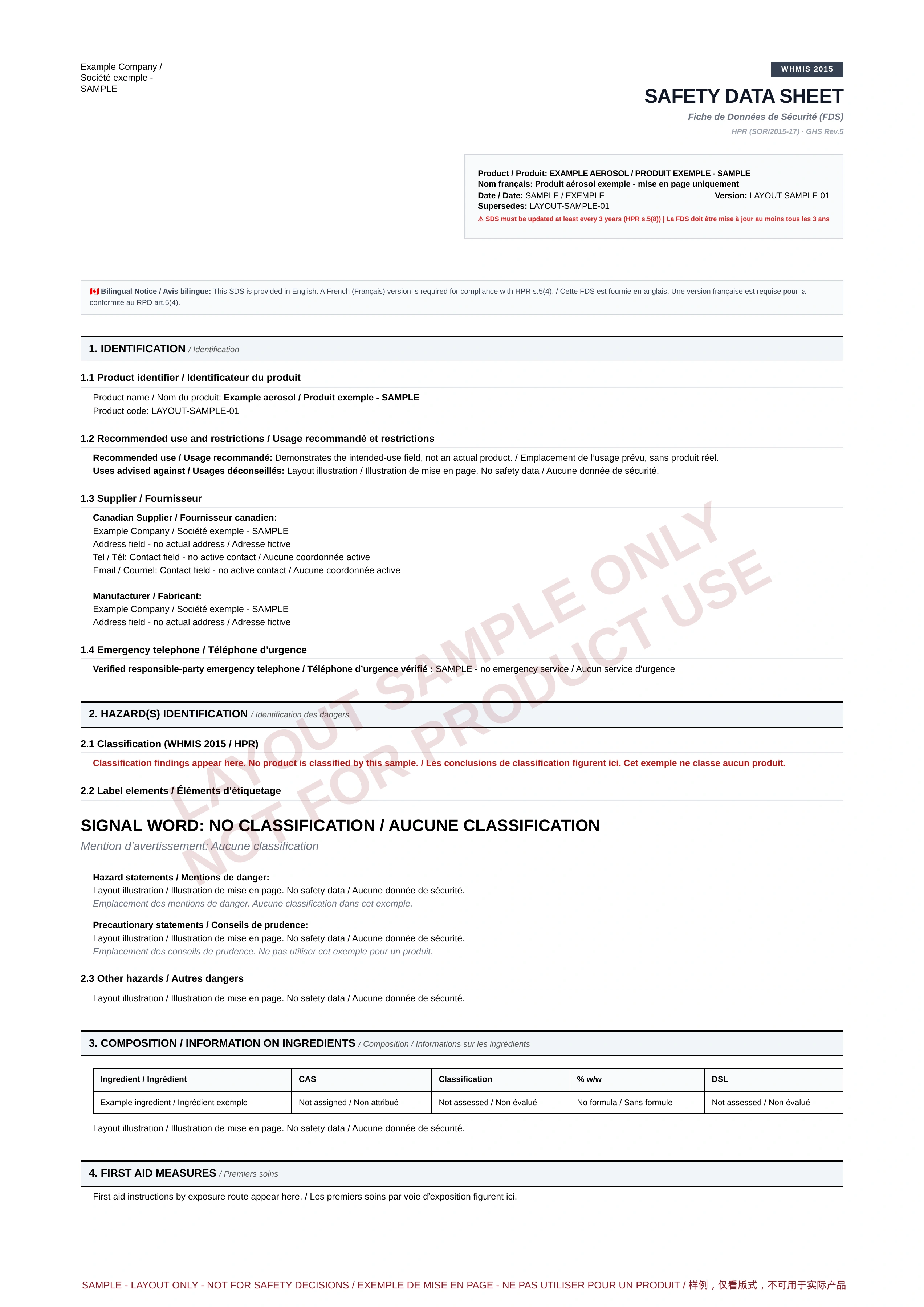 Canada · English and French · Page 1 of 4
